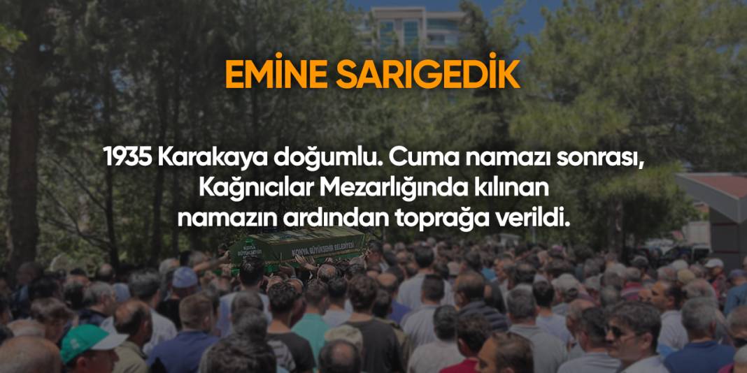 Konya'da bugün vefat edenler | 7 Şubat 2025 2